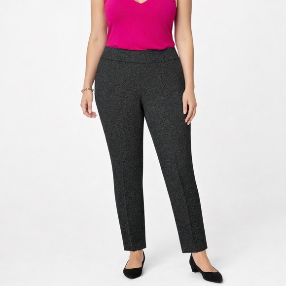 Hilary Radley Pants - Hilary Radley Charcoal Ponte‎ Knit Slim Leg Pants Womens Large Stretch Workwear